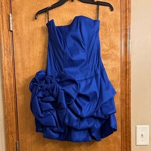 Jessica McClintock Royal Blue Strapless Prom Dress